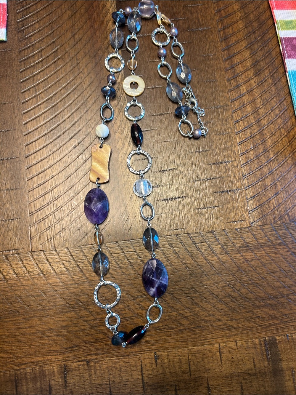 Elegant Purple Beaded Women's Necklace - Amethyst Tones